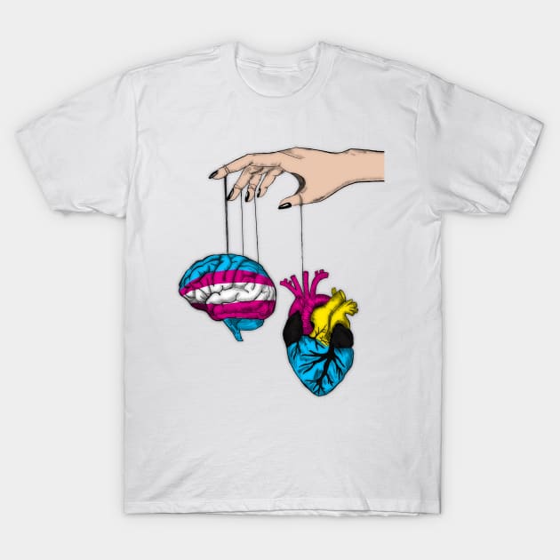 Transgender Brain with Demipansexual heart T-Shirt by Raidyn